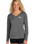 TVR Pickleball Club - Ladies Long Sleeve Performance V-Neck Tee