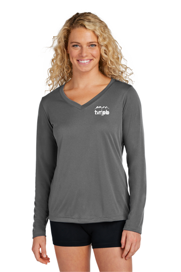 TVR Pickleball Club - Ladies Long Sleeve Performance V-Neck Tee