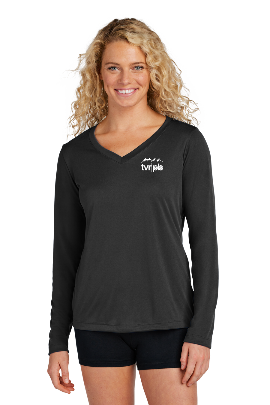 TVR Pickleball Club - Ladies Long Sleeve Performance V-Neck Tee