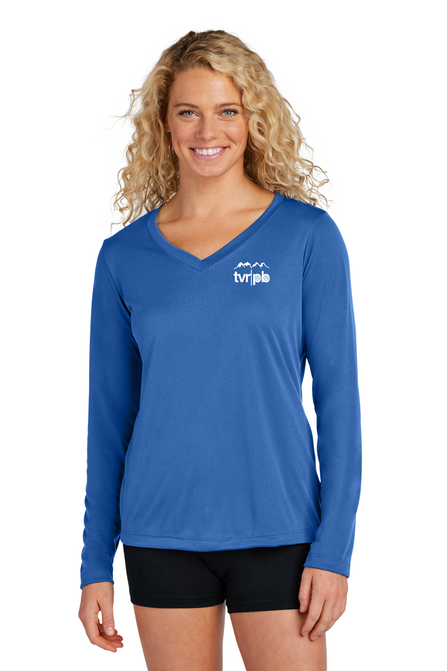 TVR Pickleball Club - Ladies Long Sleeve Performance V-Neck Tee